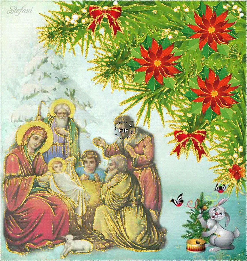 Анимационная открытка на удачу в Рождество