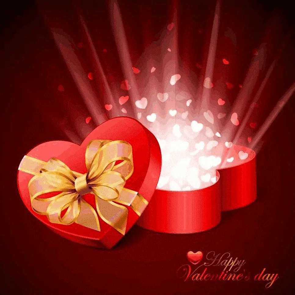 Красивая открытка с днем святого Валентина анимационные