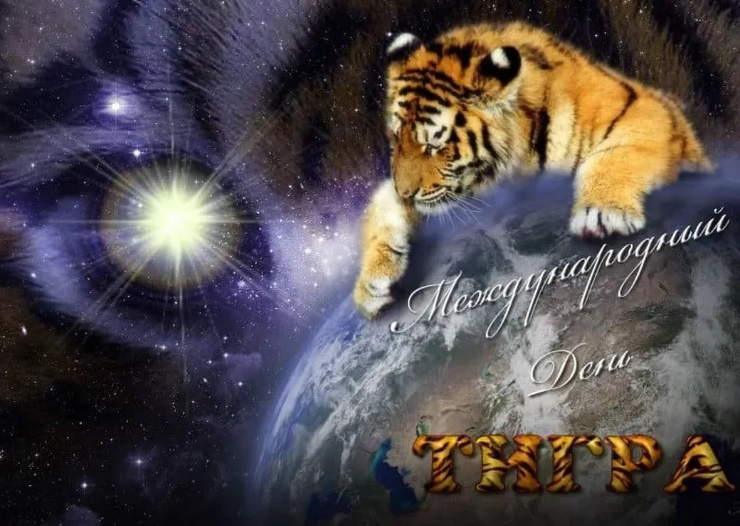 Прикольная открытка с днем тигра