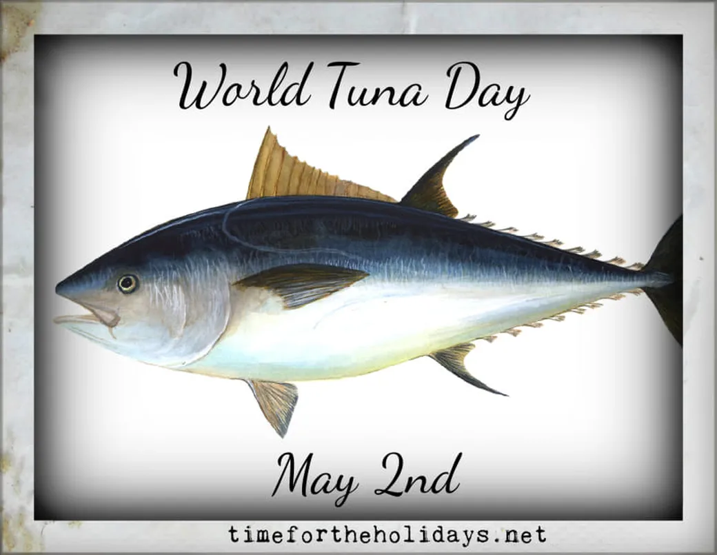 Тематическая открытка с днем тунца