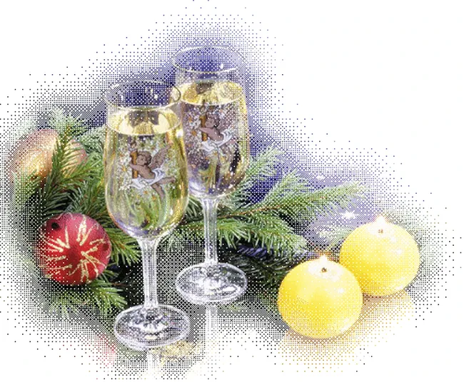 Фужеры новогоднего шампанского