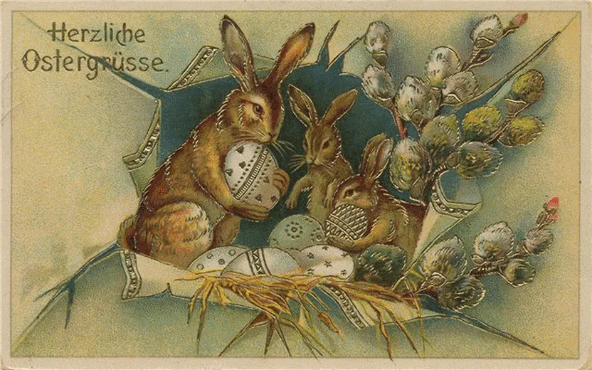 Кролики с пасхальными яйцами