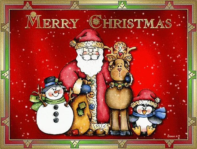Анимированные открытки Merry Christmas